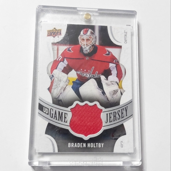 Braden Holtby Upper Deck Game-Used Jersey Hockey Card Washington Capitals - Picture 1 of 2
